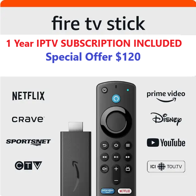 FiretvStick with 1 Year iptv Subscription Included